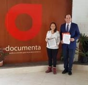 En la imagen, María Sirvent, directora de Documenta junto con el titular de la Comisión de Derechos Humanos de Baja California